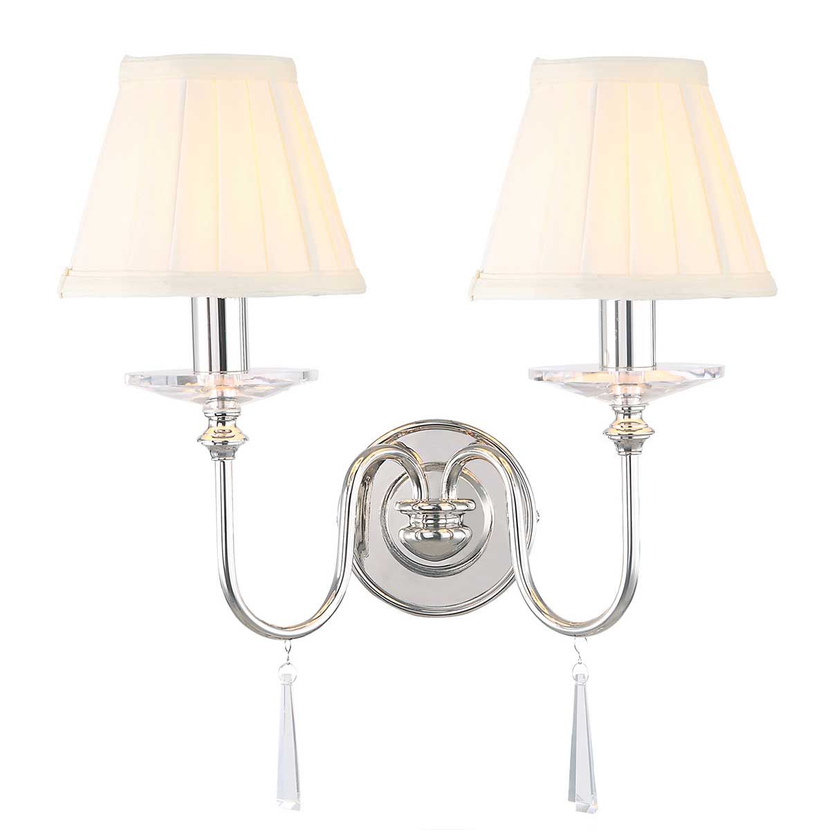 Finsbury Park 2-flammige Wandleuchte, poliertes Nickel - Elsteadlighting - leuchtengrosshandel24