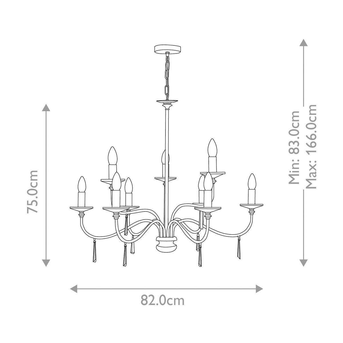 Finsbury Park Kronleuchter mit 9 Lichtern, poliertes Nickel - Elsteadlighting - leuchtengrosshandel24