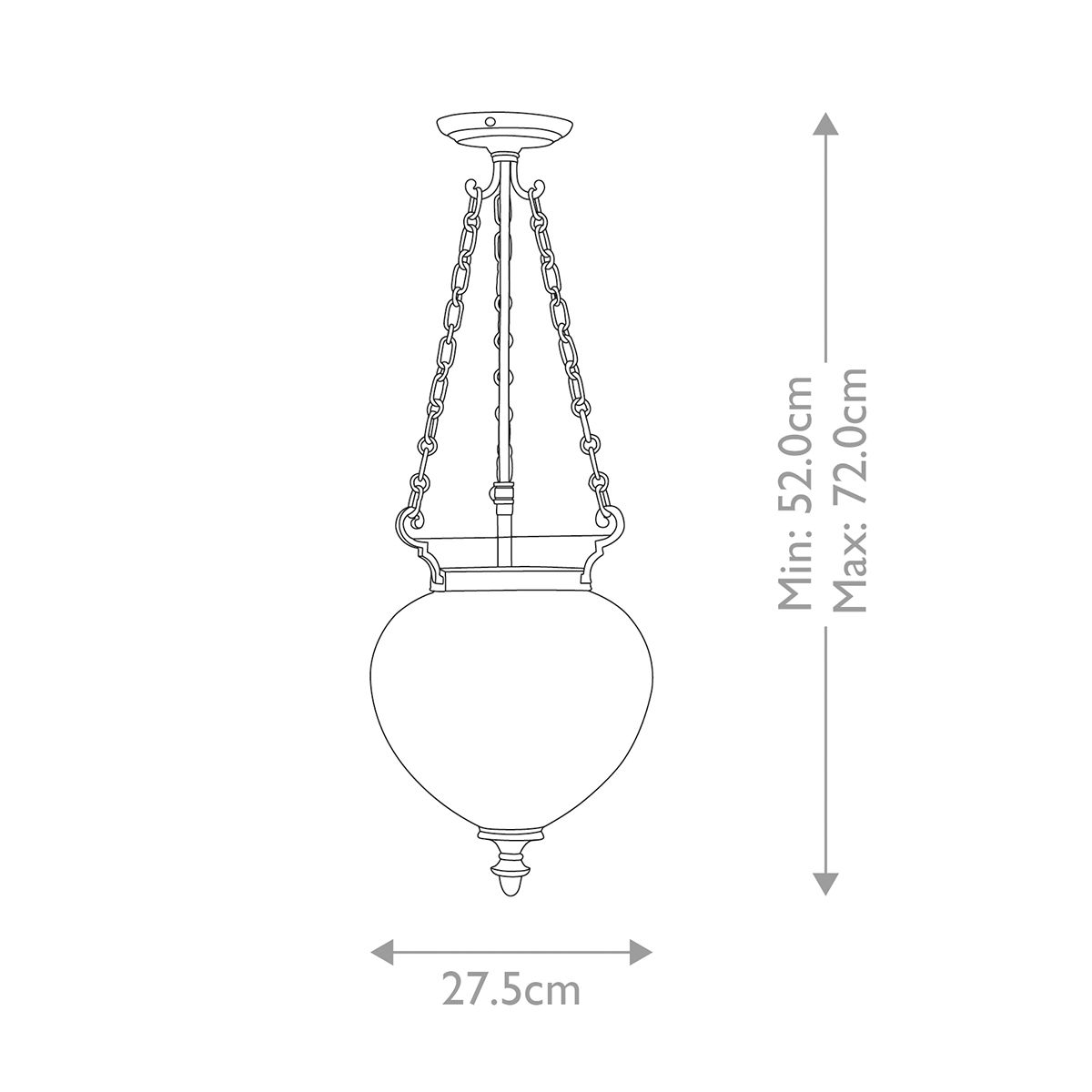 Finsbury Park Pendelleuchte, 3-flammig, mittelgroß, poliertes Nickel - Elsteadlighting - leuchtengrosshandel24