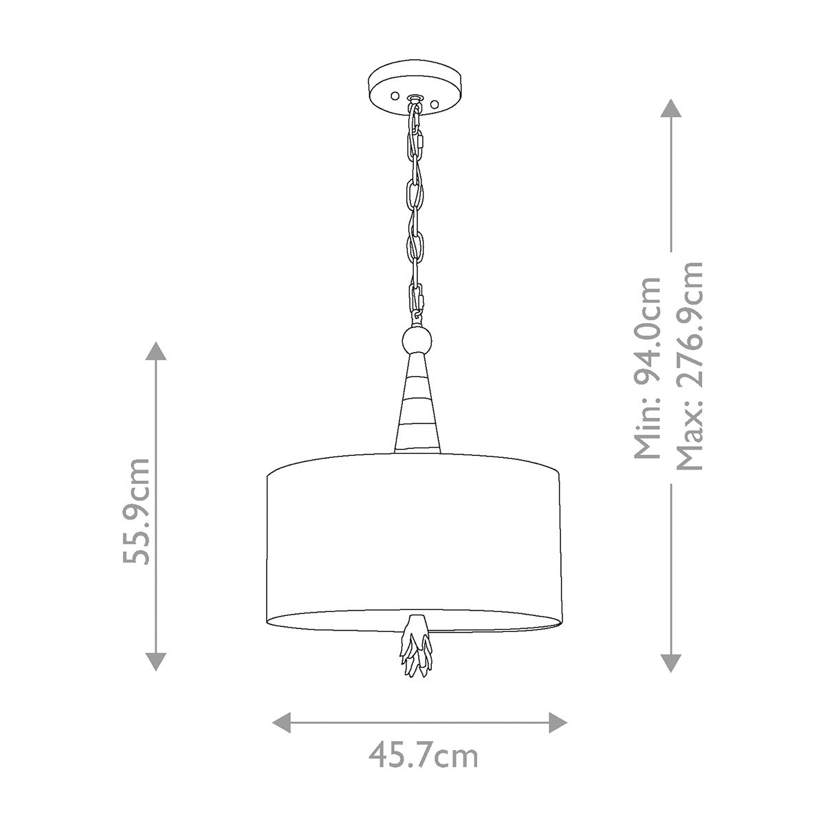 Flambeau Pendelleuchte mit 2 Lichtern - Schwarz, Creme und Blattgold, mit taupefarbenem Leinenschirm - Elsteadlighting - leuchtengrosshandel24