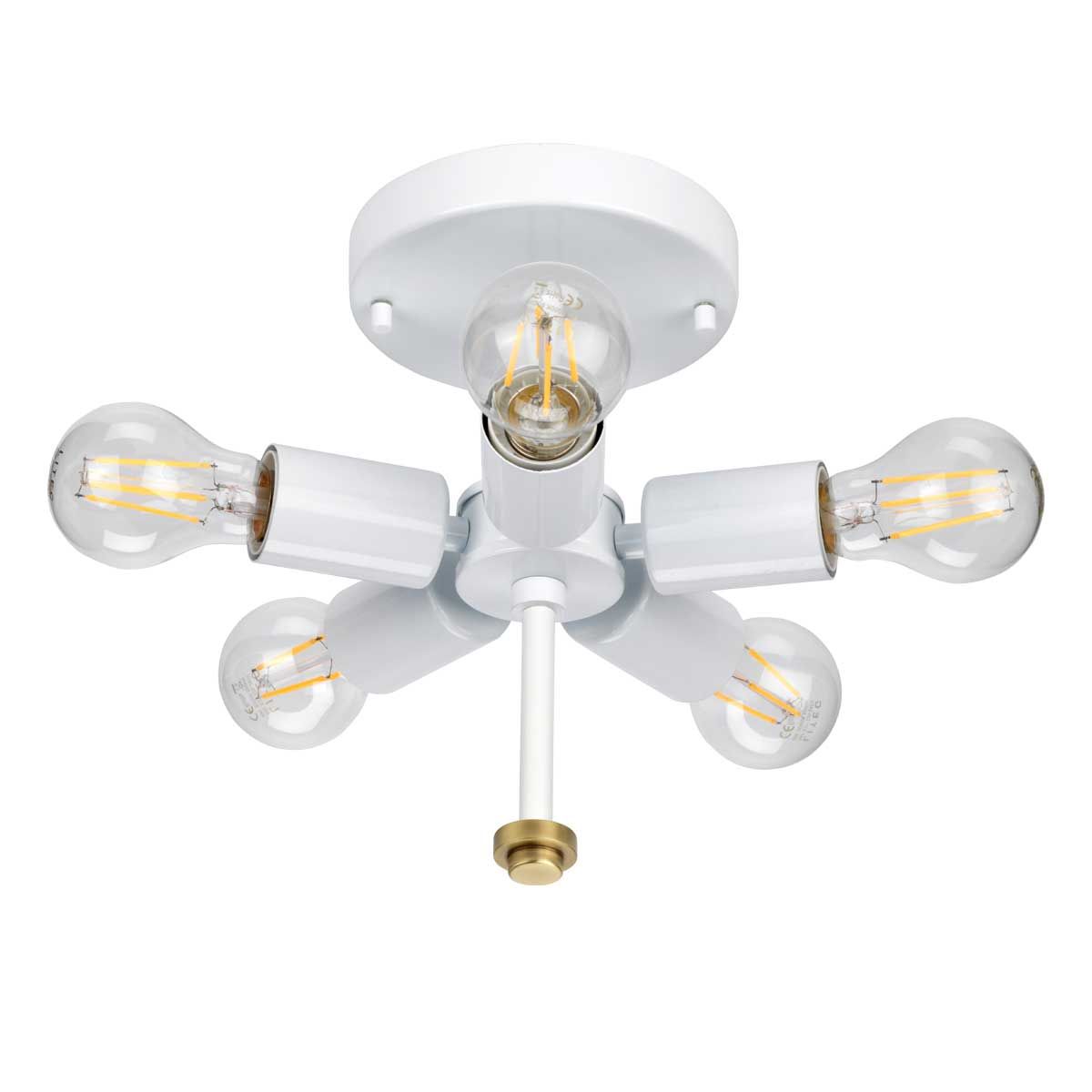 Fletcher 26" Flush - gealtertes Messing mit elfenbeinfarbenem Schirm - Elsteadlighting - leuchtengrosshandel24