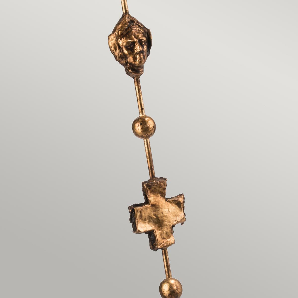 Fragment 1-flammige Stehlampe - Gealtertes Gold mit Blattgold und umbrafarbenem Glasurschirm - Elsteadlighting - leuchtengrosshandel24
