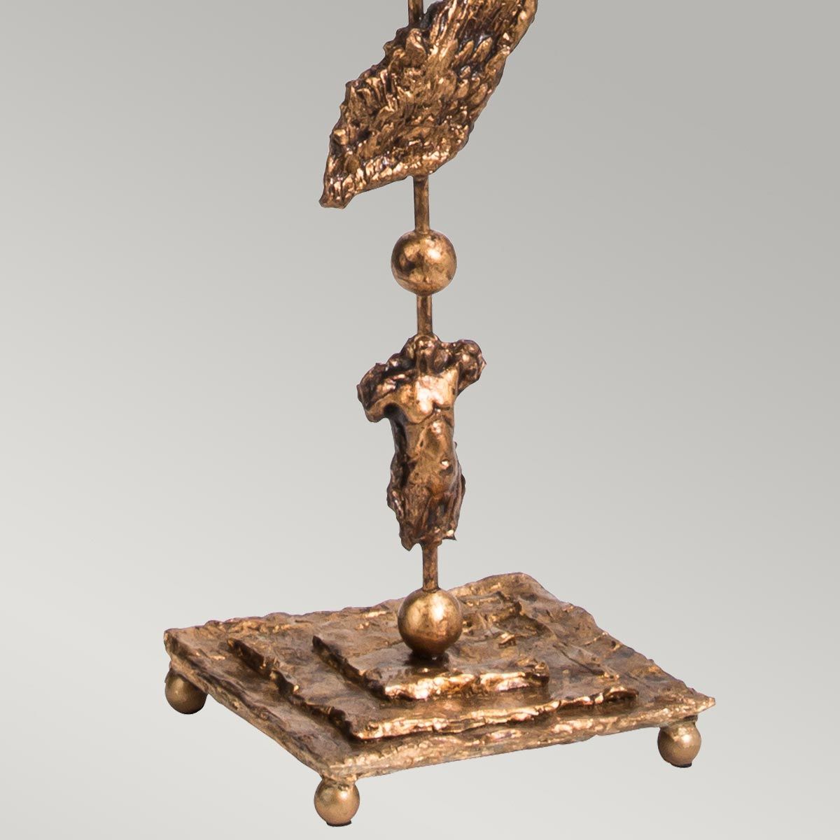 Fragment 1-flammige Stehlampe - Gealtertes Gold mit Blattgold und umbrafarbenem Glasurschirm - Elsteadlighting - leuchtengrosshandel24