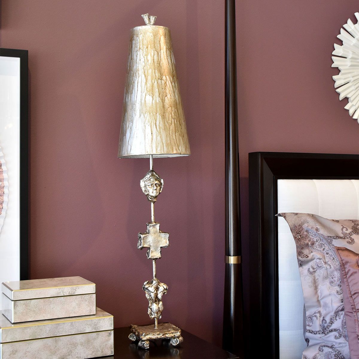 Fragment 1-flammige Tischlampe - Gealtertes Silber - Elsteadlighting - leuchtengrosshandel24