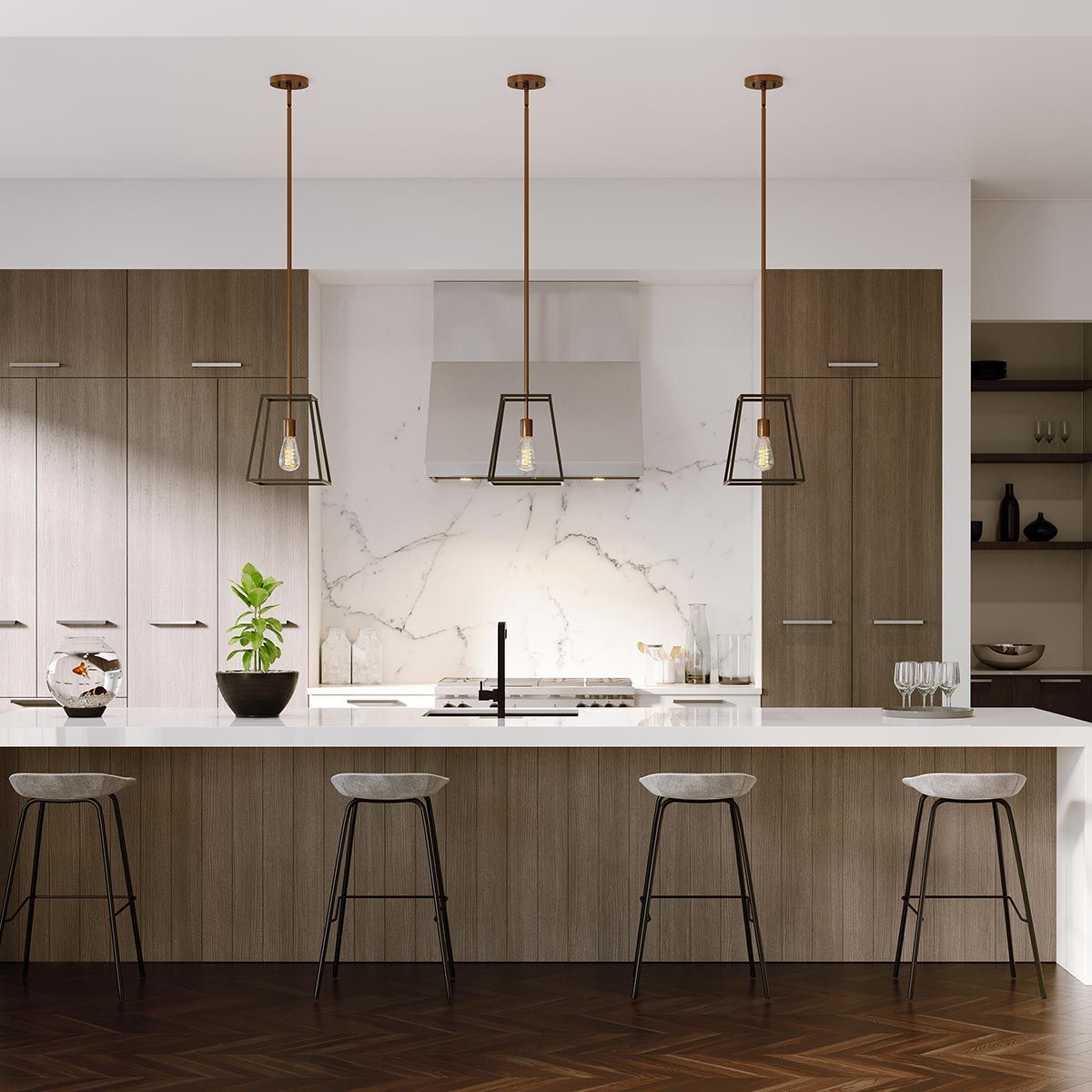 Fulton 1-flammige Pendelleuchte - Bronze und Messing - Elsteadlighting - leuchtengrosshandel24