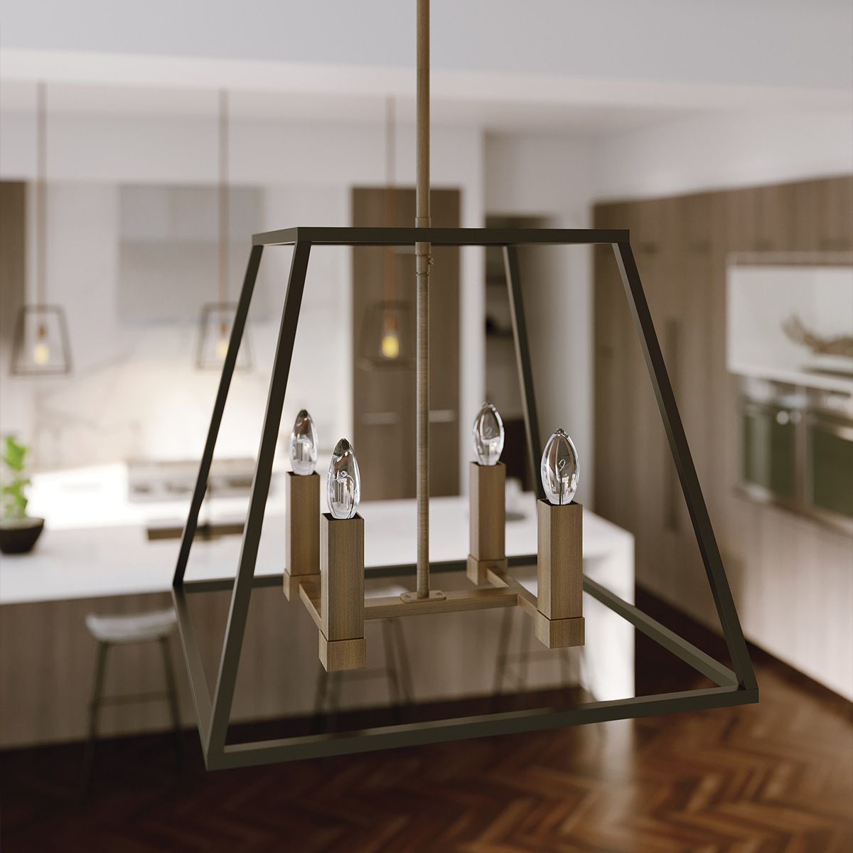 Fulton 4-flammiger Hängeleuchter - Bronze und Messing - Elsteadlighting - leuchtengrosshandel24