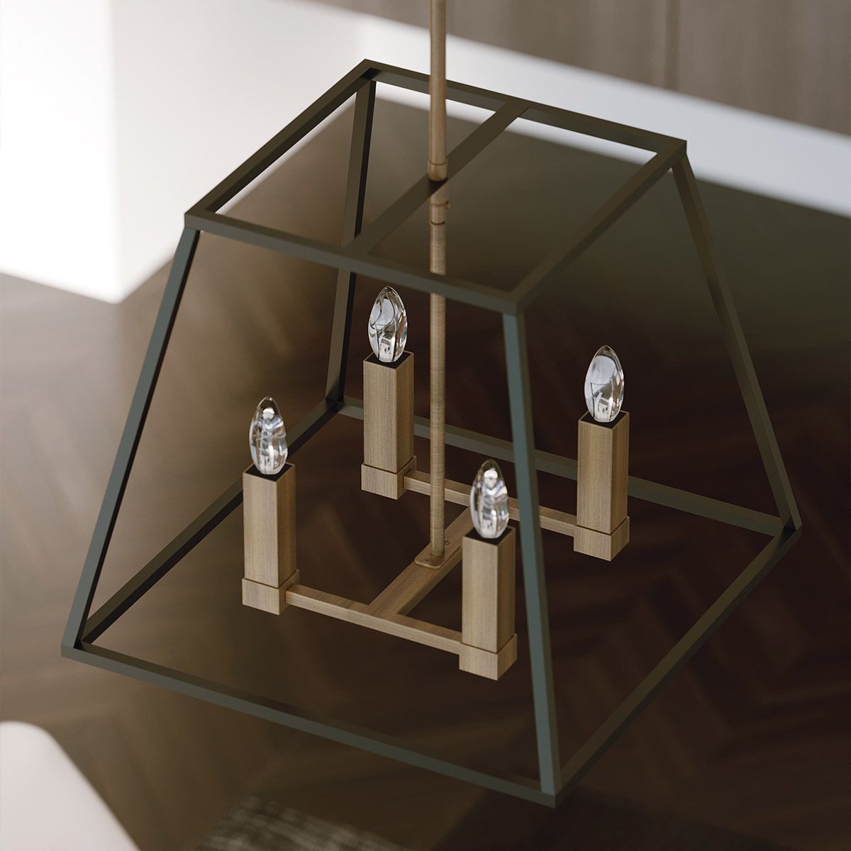 Fulton 4-flammiger Hängeleuchter - Bronze und Messing - Elsteadlighting - leuchtengrosshandel24