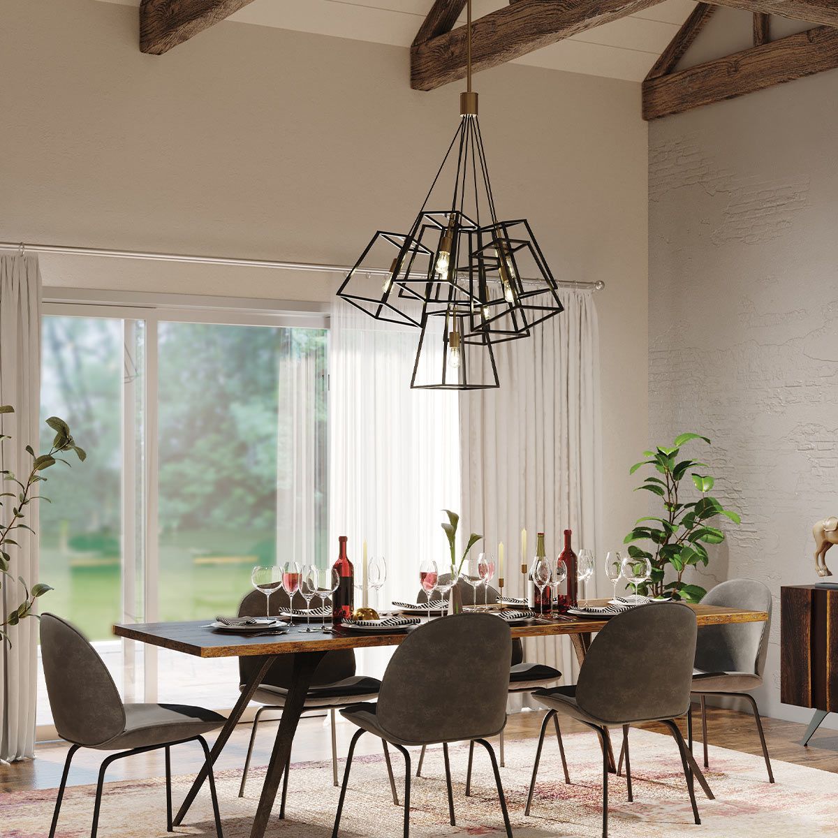 Fulton 7-flammiger Kronleuchter - Bronze und Messing - Elsteadlighting - leuchtengrosshandel24