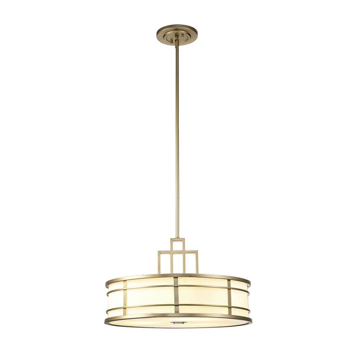 Fusion Pendelleuchte, 3-flammig, groß, Messing natur lackiert - Elsteadlighting - leuchtengrosshandel24