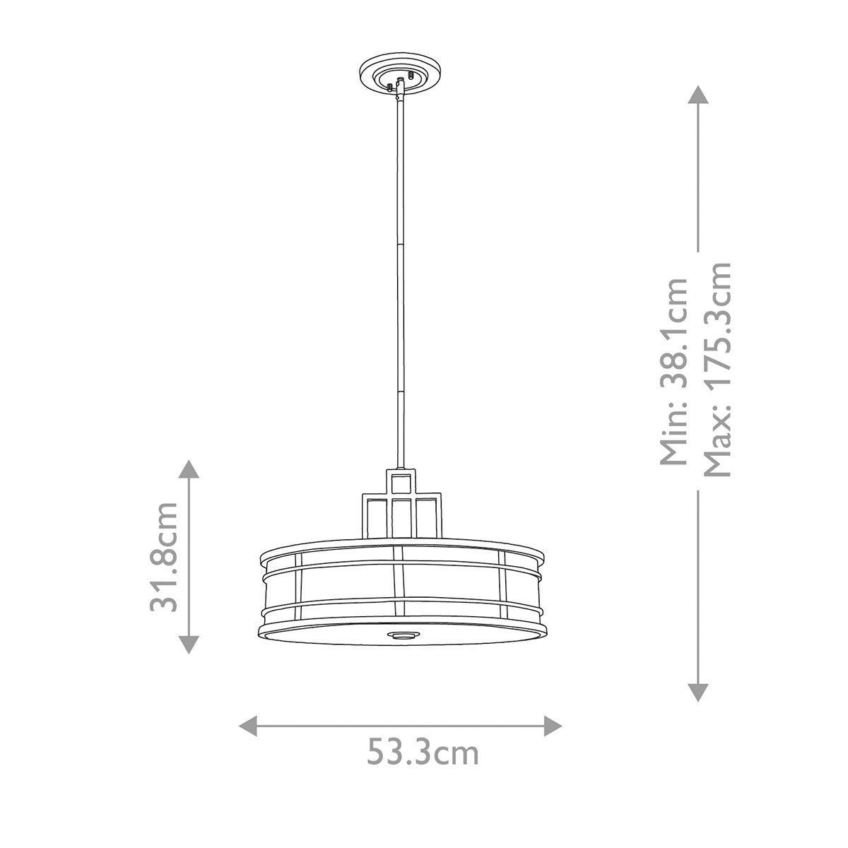 Fusion Pendelleuchte, 3-flammig, groß, Messing natur lackiert - Elsteadlighting - leuchtengrosshandel24
