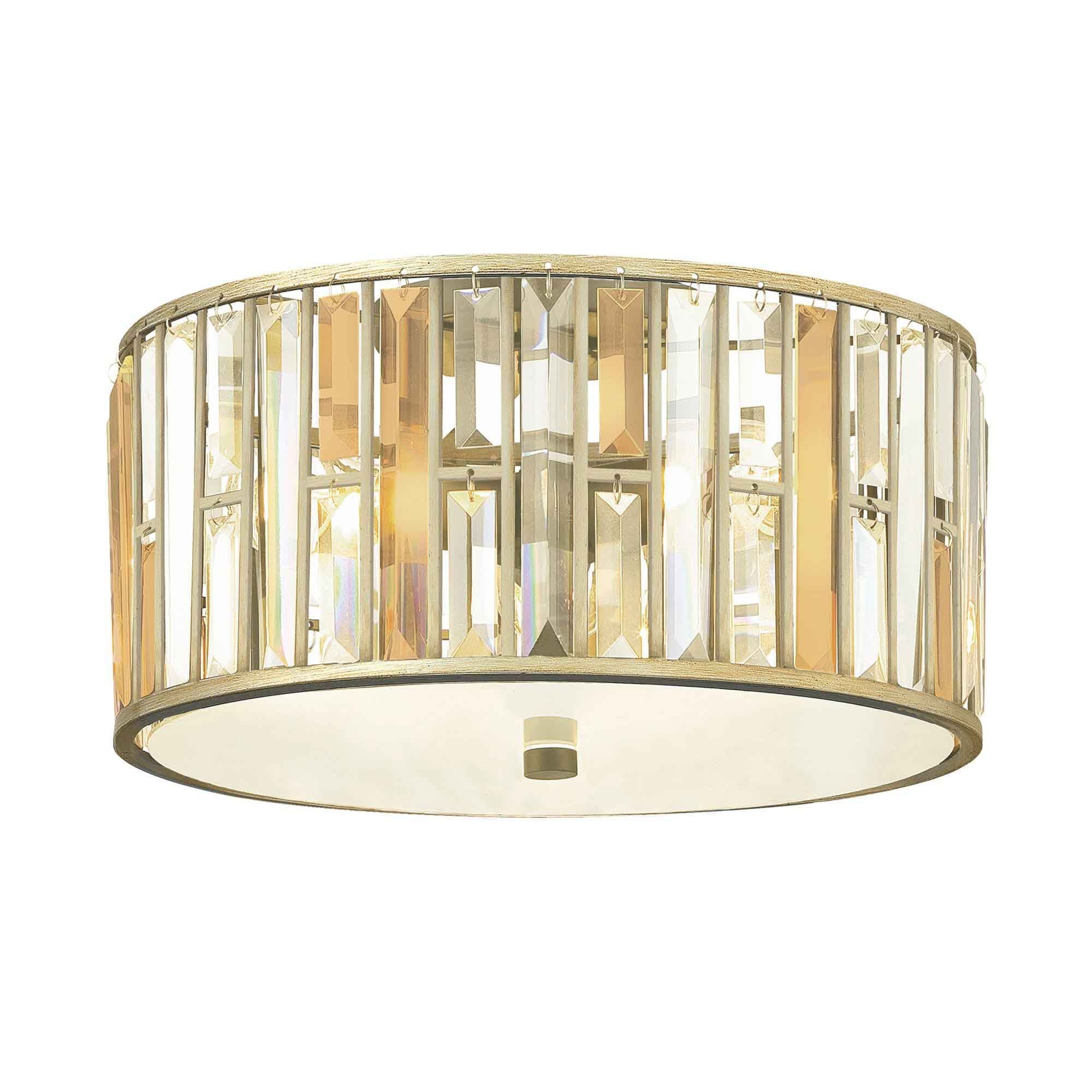 Gemma 3-flammige Deckenleuchte - Blattsilber - Elsteadlighting - leuchtengrosshandel24