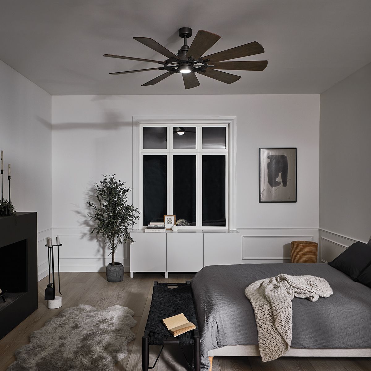 Gentry - 65 Zoll / 165 cm Ventilator - Verwittertes Zink - Elsteadlighting - leuchtengrosshandel24