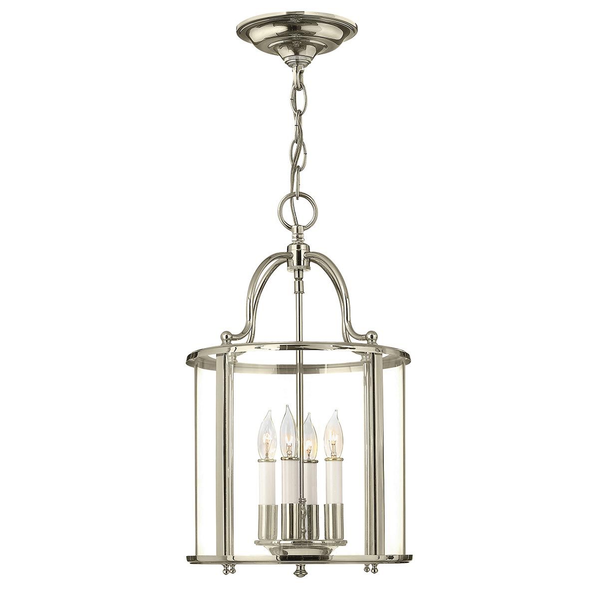 Gentry Pendelleuchte, 4-flammig, mittelgroß, poliertes Nickel - Elsteadlighting - leuchtengrosshandel24