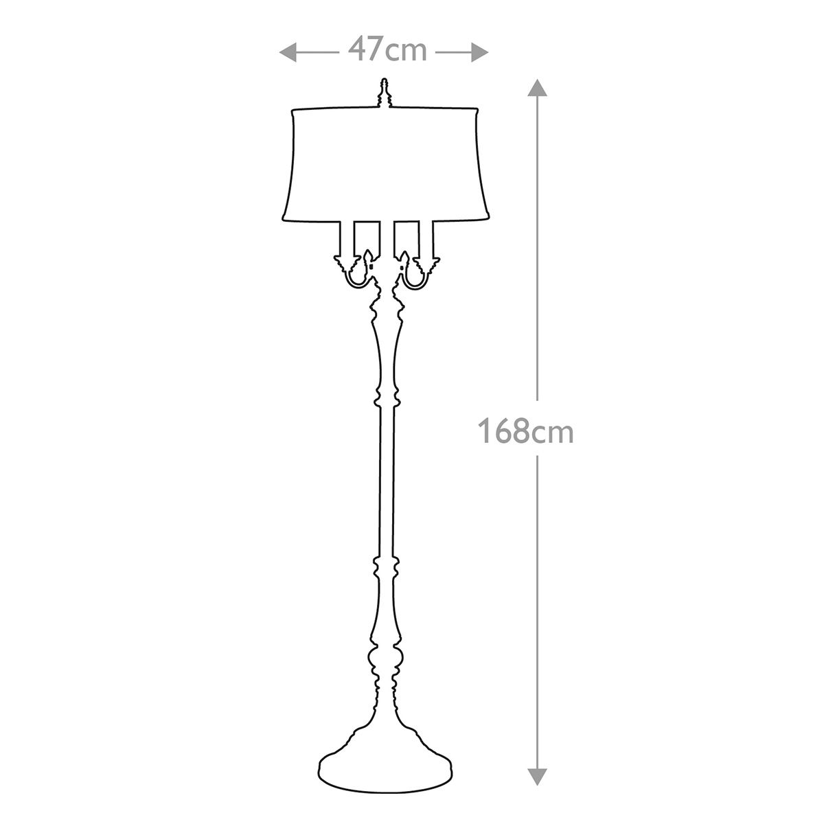 Gibson 4-flammige Stehlampe - Cambridge Crackle mit Desert-Schirm - Elsteadlighting - leuchtengrosshandel24