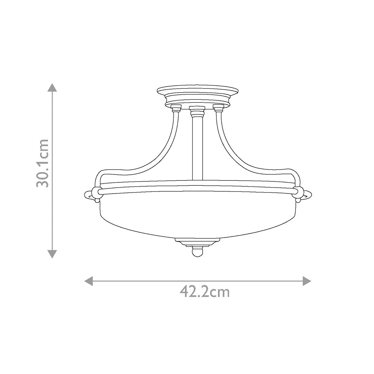 Griffin 4-flammige Halbeinbauleuchte, poliertes Chrom - Elsteadlighting - leuchtengrosshandel24