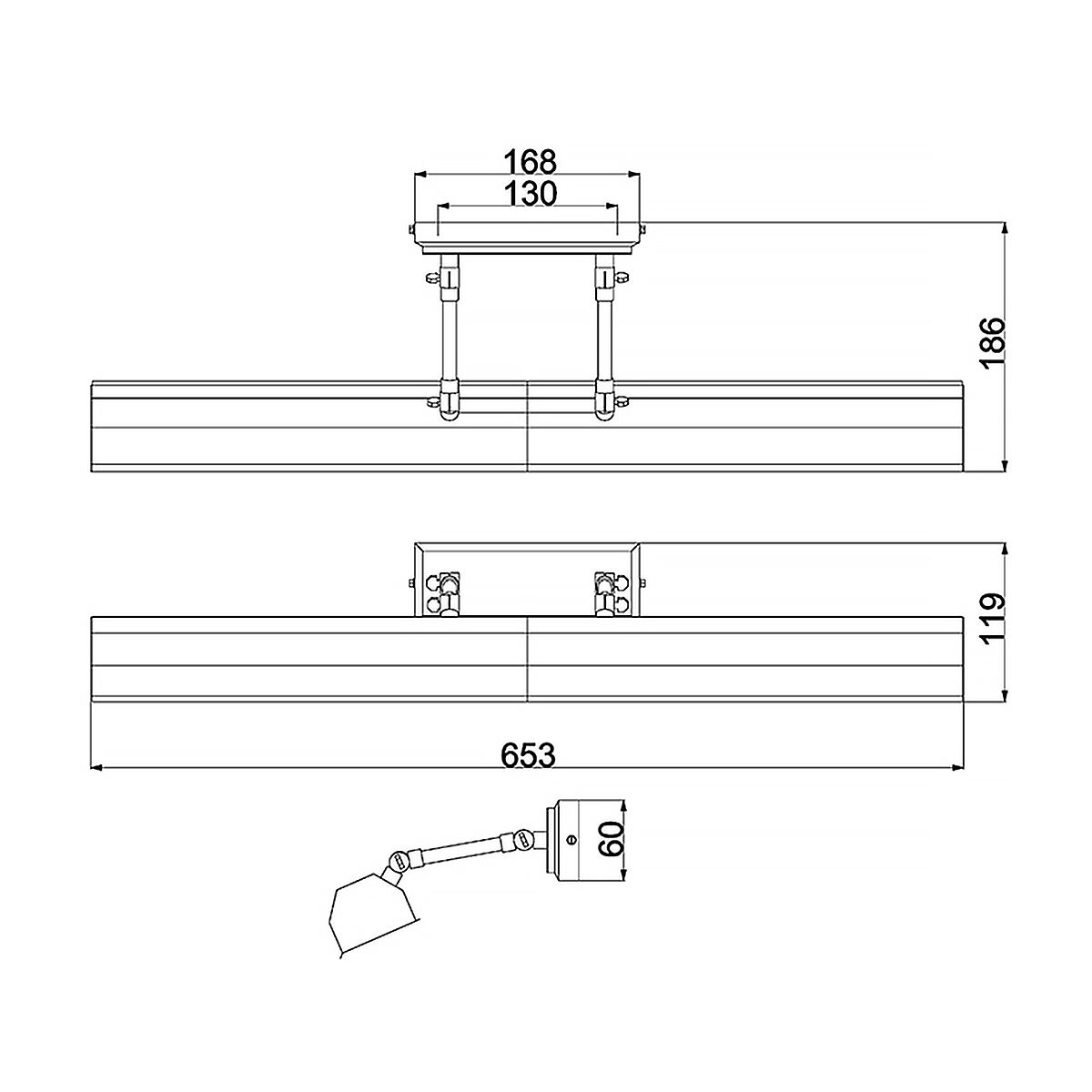 Große Bilderleuchte Chawton - Dunkelbronze - Elsteadlighting - leuchtengrosshandel24