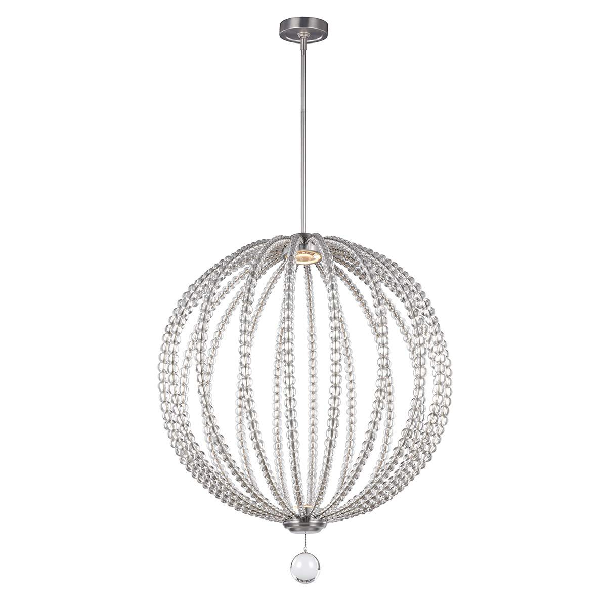 Große LED-Pendelleuchte Oberlin - Satiniertes Nickel - Elsteadlighting - leuchtengrosshandel24
