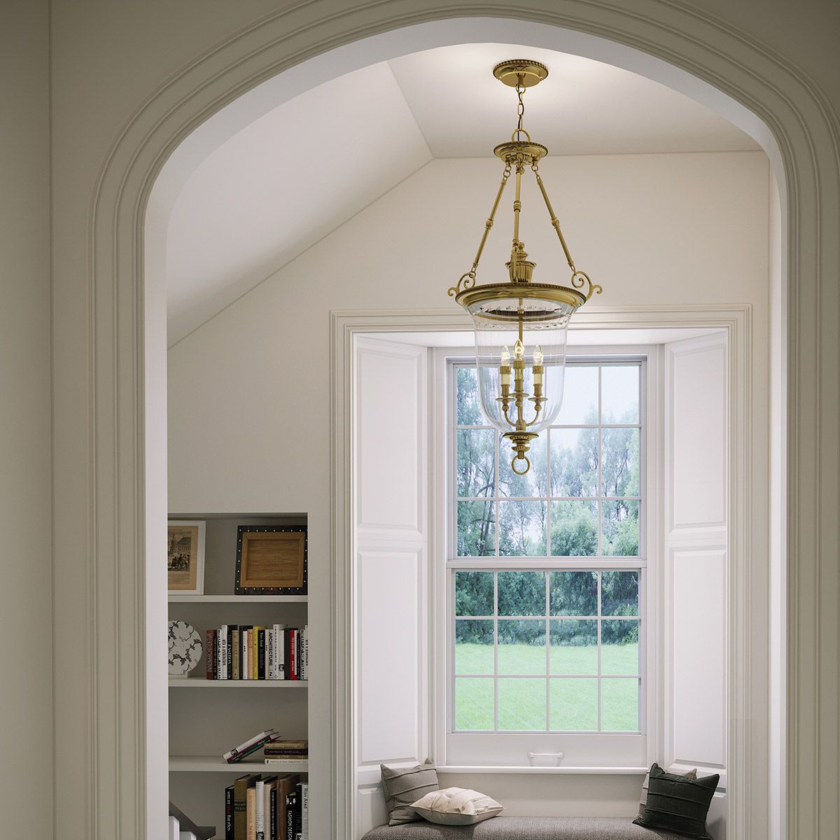 Große Pendelleuchte „Cambridge“ mit 3 Lichtern, brüniertes Messing - Elsteadlighting - leuchtengrosshandel24