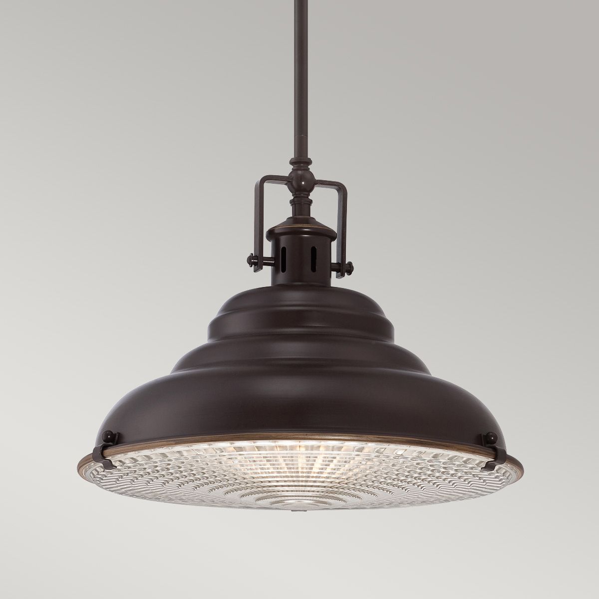 Große Pendelleuchte East Vale mit 1 Licht, Palladio-Bronze - Elsteadlighting - leuchtengrosshandel24
