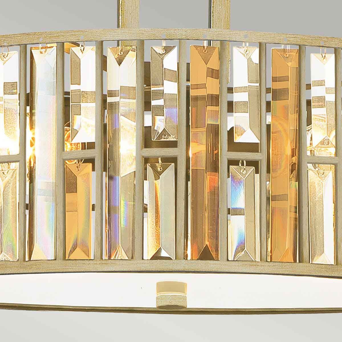 Große Pendelleuchte Gemma mit 3 Lichtern, Blattsilber - Elsteadlighting - leuchtengrosshandel24