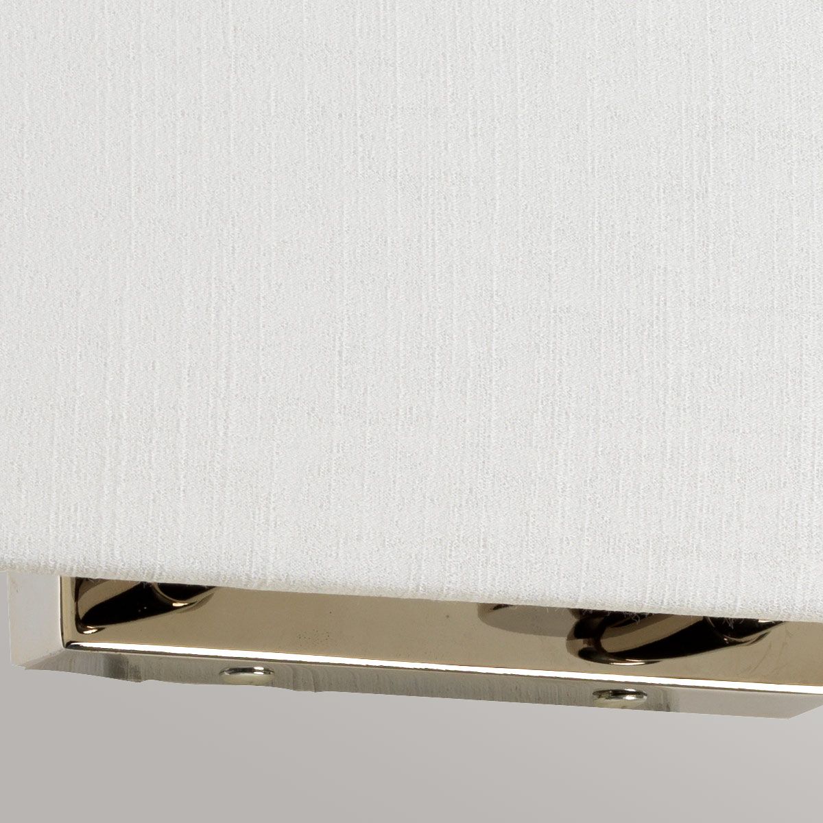 Große, rechteckige Wandleuchte „Riley“ mit polierter Chrom - Rückplatte und elfenbeinfarbenem Lampenschirm - Elsteadlighting - DL - RILEY - L - IV - PC