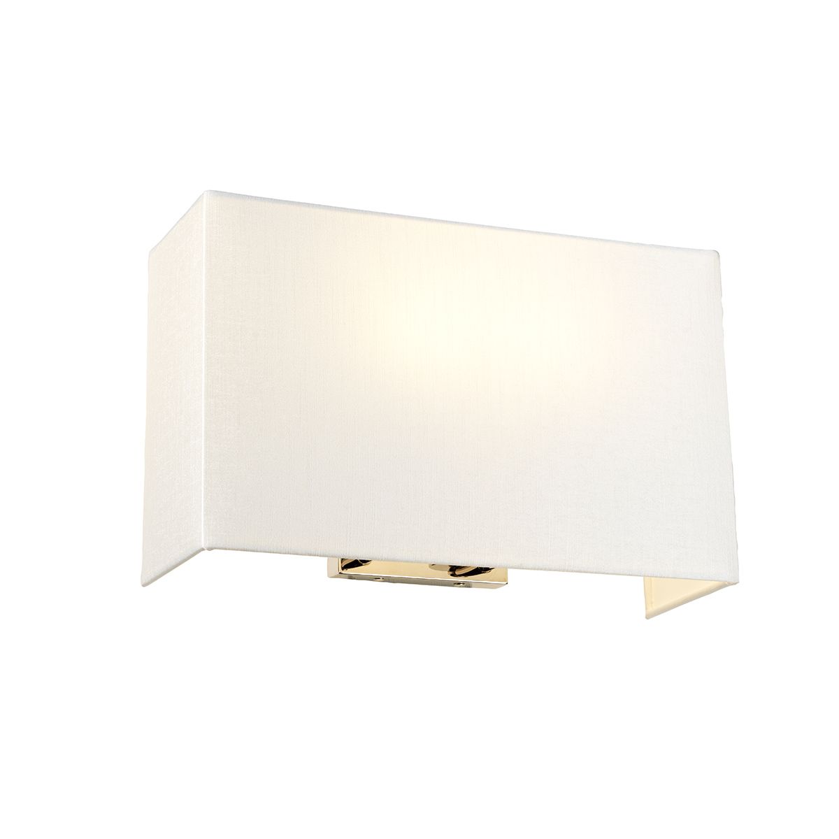 Große, rechteckige Wandleuchte „Riley“ mit polierter Chrom - Rückplatte und elfenbeinfarbenem Lampenschirm - Elsteadlighting - DL - RILEY - L - IV - PC