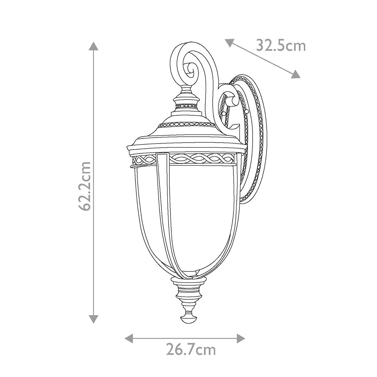 Große Wandlaterne „English Bridle“ mit 3 Lichtern, britische Bronze - Elsteadlighting - FE - EB2 - L - BRB