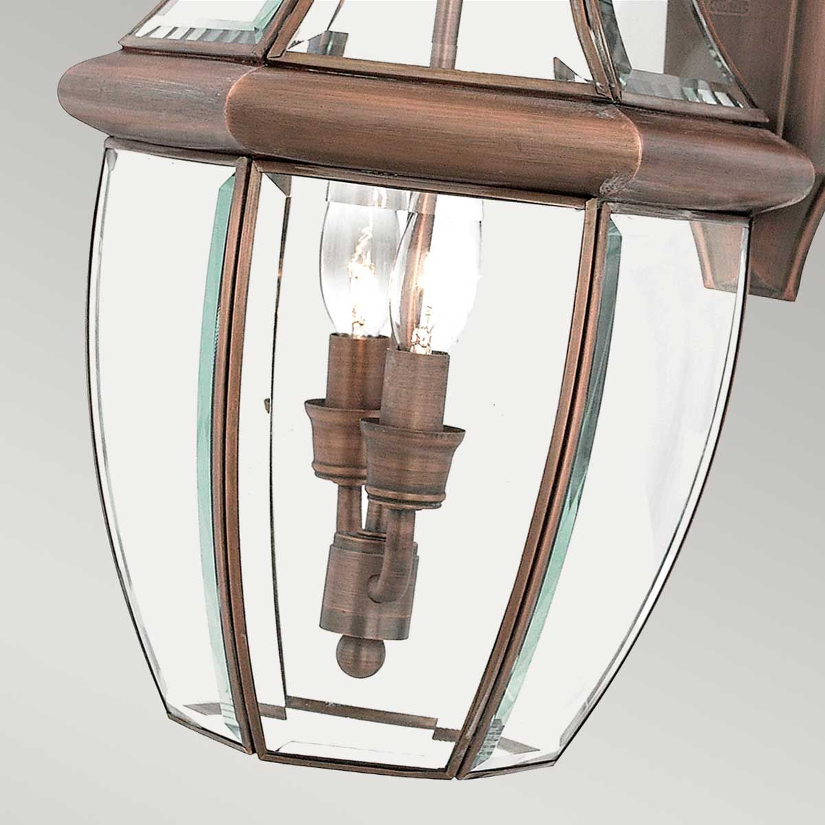 Große Wandlaterne Newbury mit 2 Lichtern, lackiertes gealtertes Kupfer - Elsteadlighting - QZ - NEWBURY2 - L - AC
