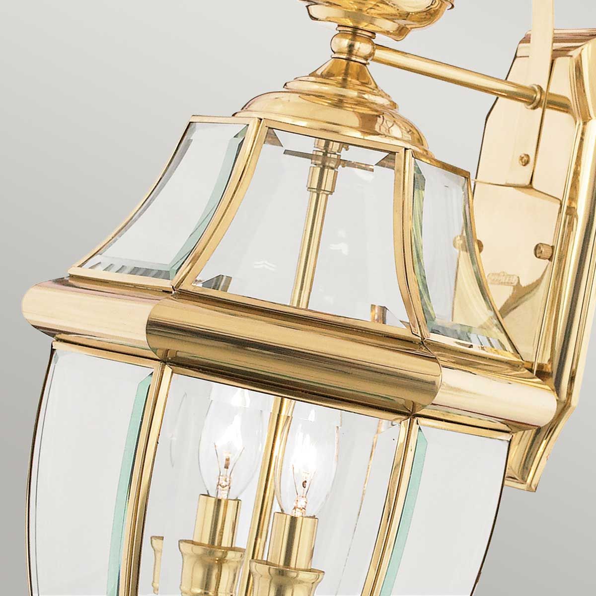 Große Wandlaterne Newbury mit 2 Lichtern, lackiertes poliertes Messing - Elsteadlighting - QZ - NEWBURY2 - L - PB