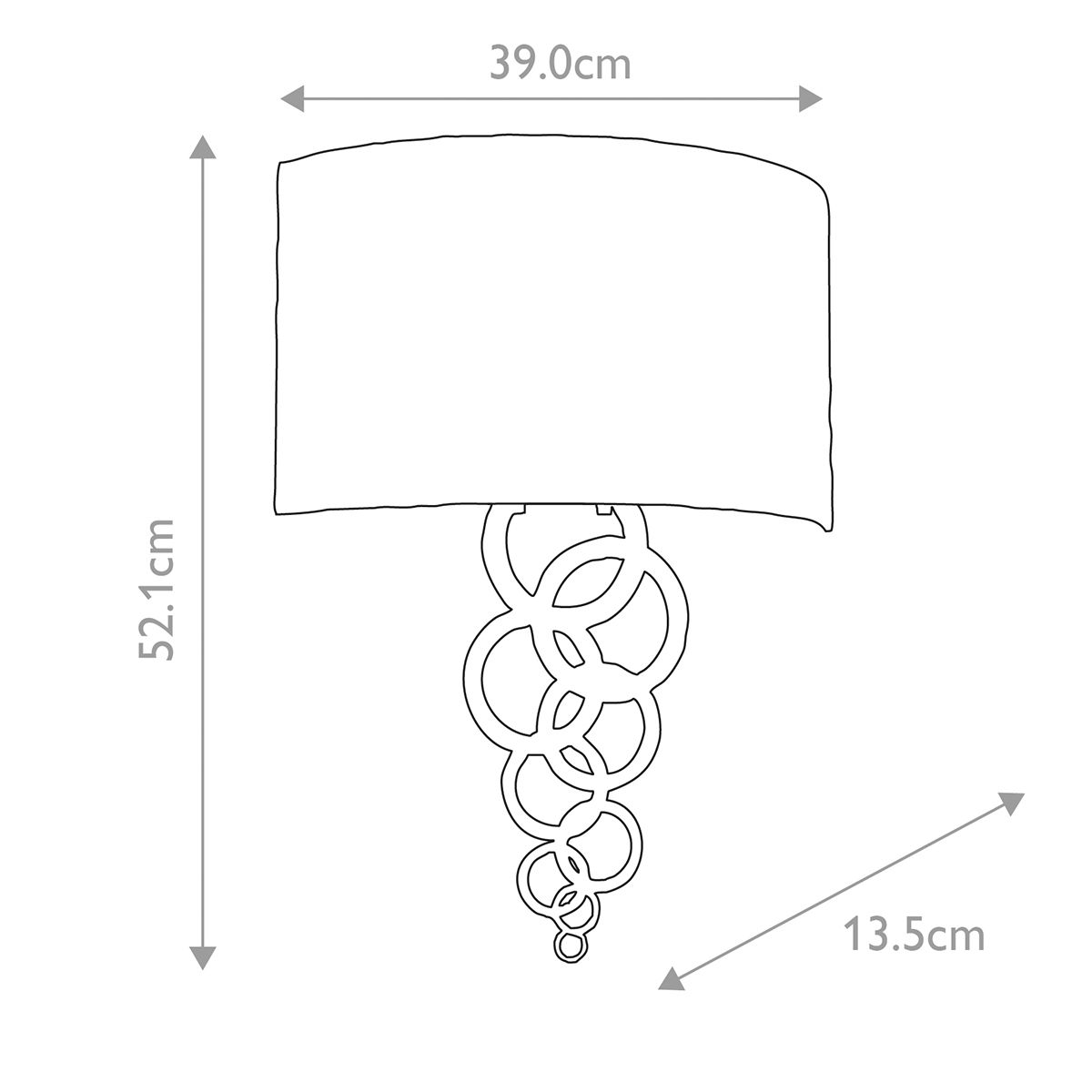 Große Wandleuchte Curtis mit 2 Lichtern, gealtertes Messing, Lampenschirm aus elfenbeinfarbener Kunstseide - Elsteadlighting - leuchtengrosshandel24