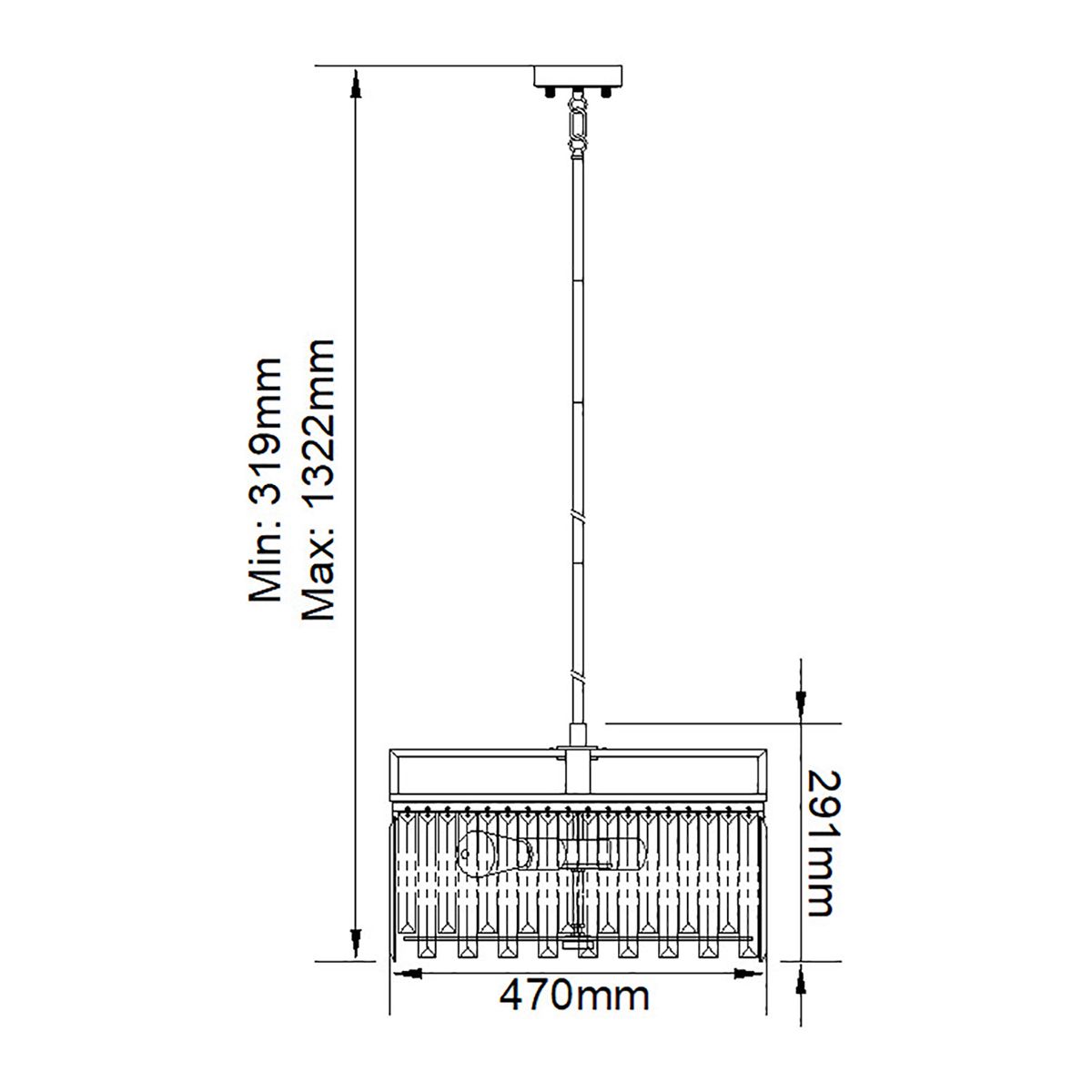 Großer Kronleuchter Aries mit 4 Lichtern, poliertes Nickel - Elsteadlighting - leuchtengrosshandel24