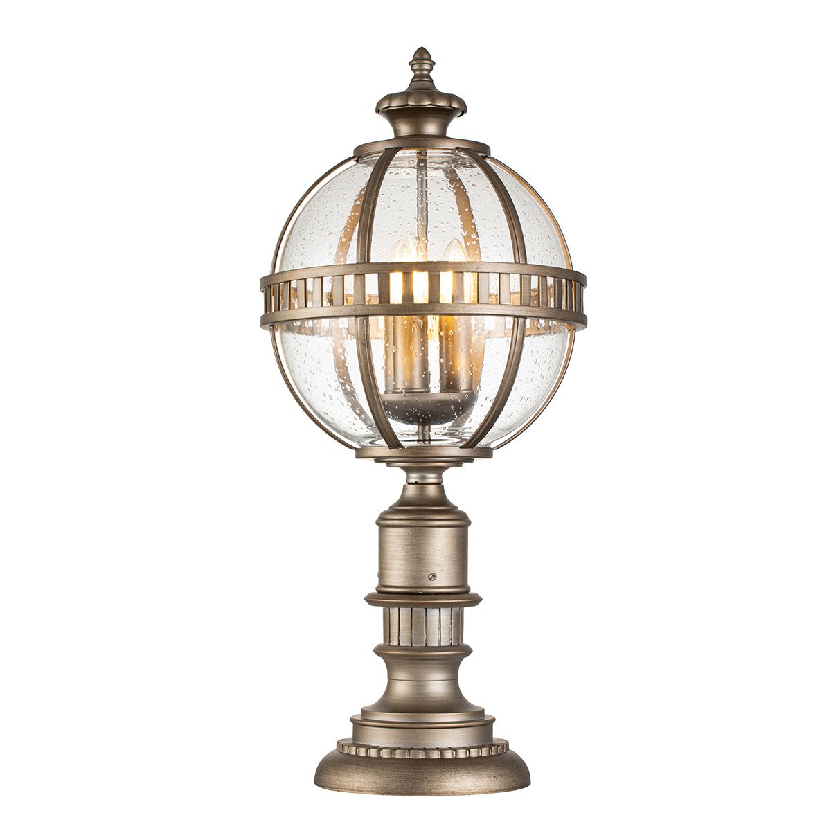Halleron 3 - flammige Sockellaterne - Brünierte Bronze - Elsteadlighting - KL - HALLERON - 3M - BU