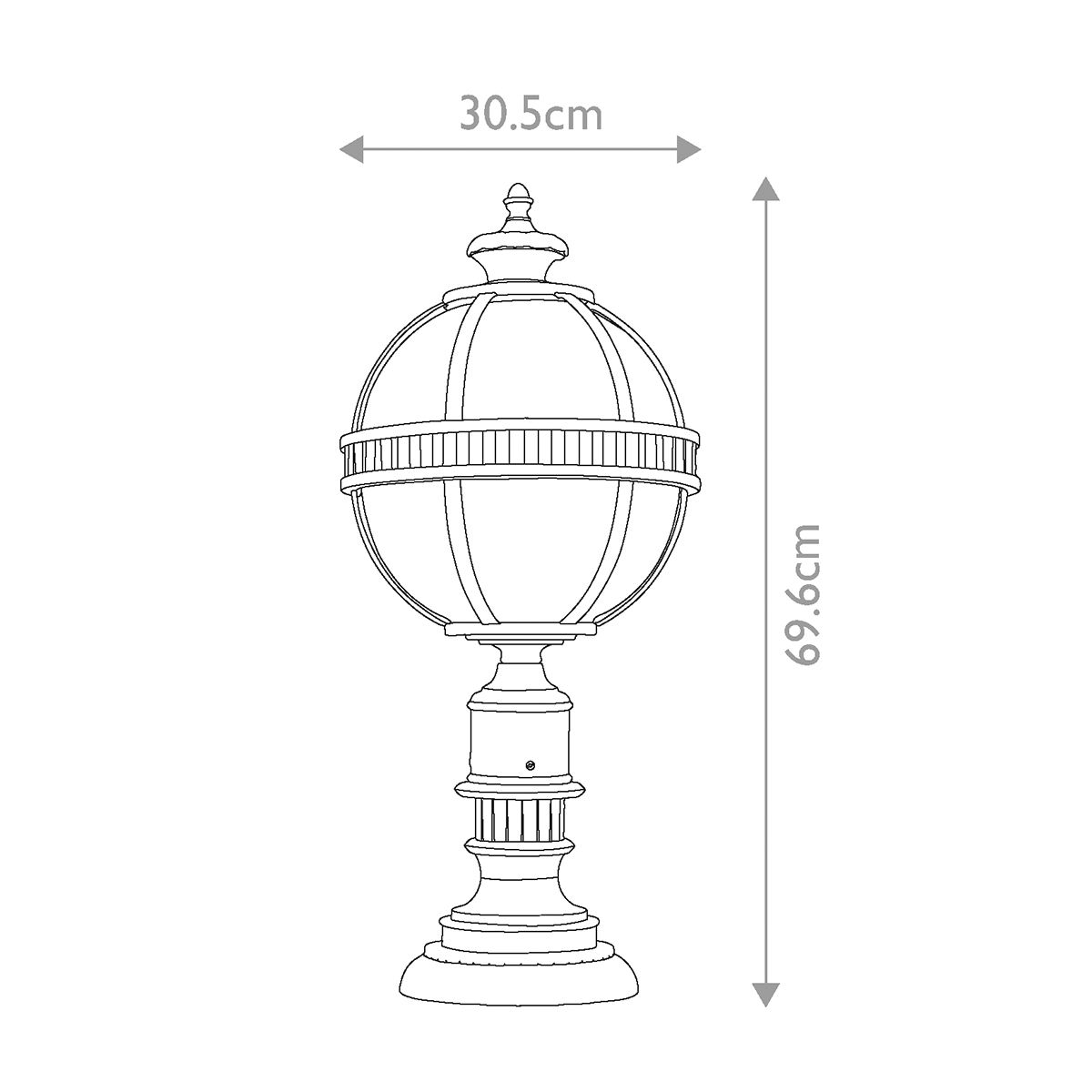 Halleron 3 - flammige Sockellaterne - Brünierte Bronze - Elsteadlighting - KL - HALLERON - 3M - BU