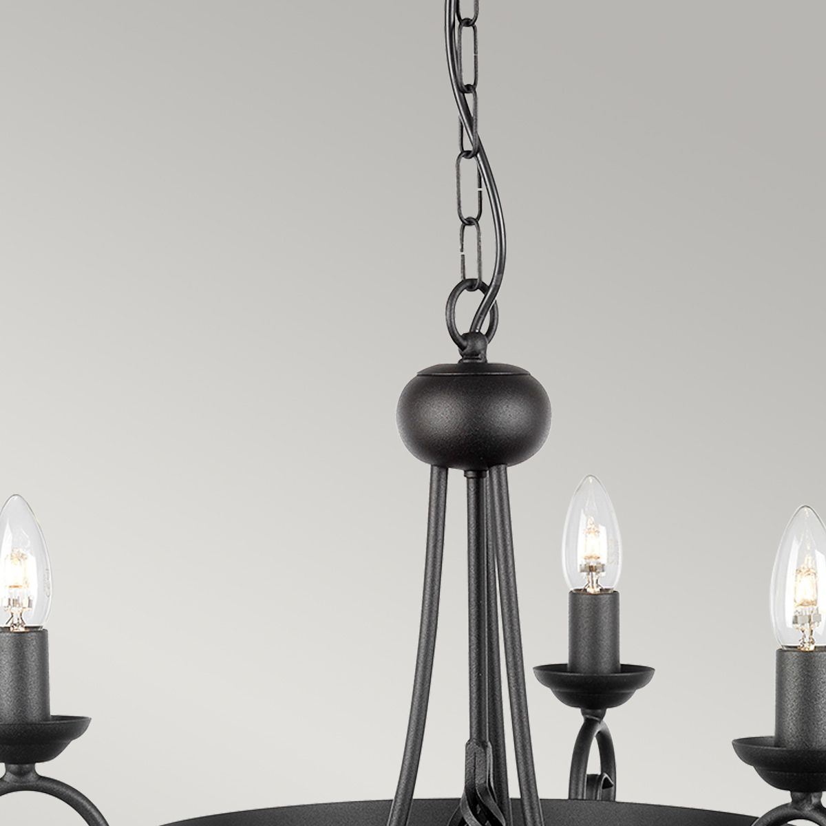 Harlech Kronleuchter mit 3 Lichtern, Schwarz - Elsteadlighting - leuchtengrosshandel24