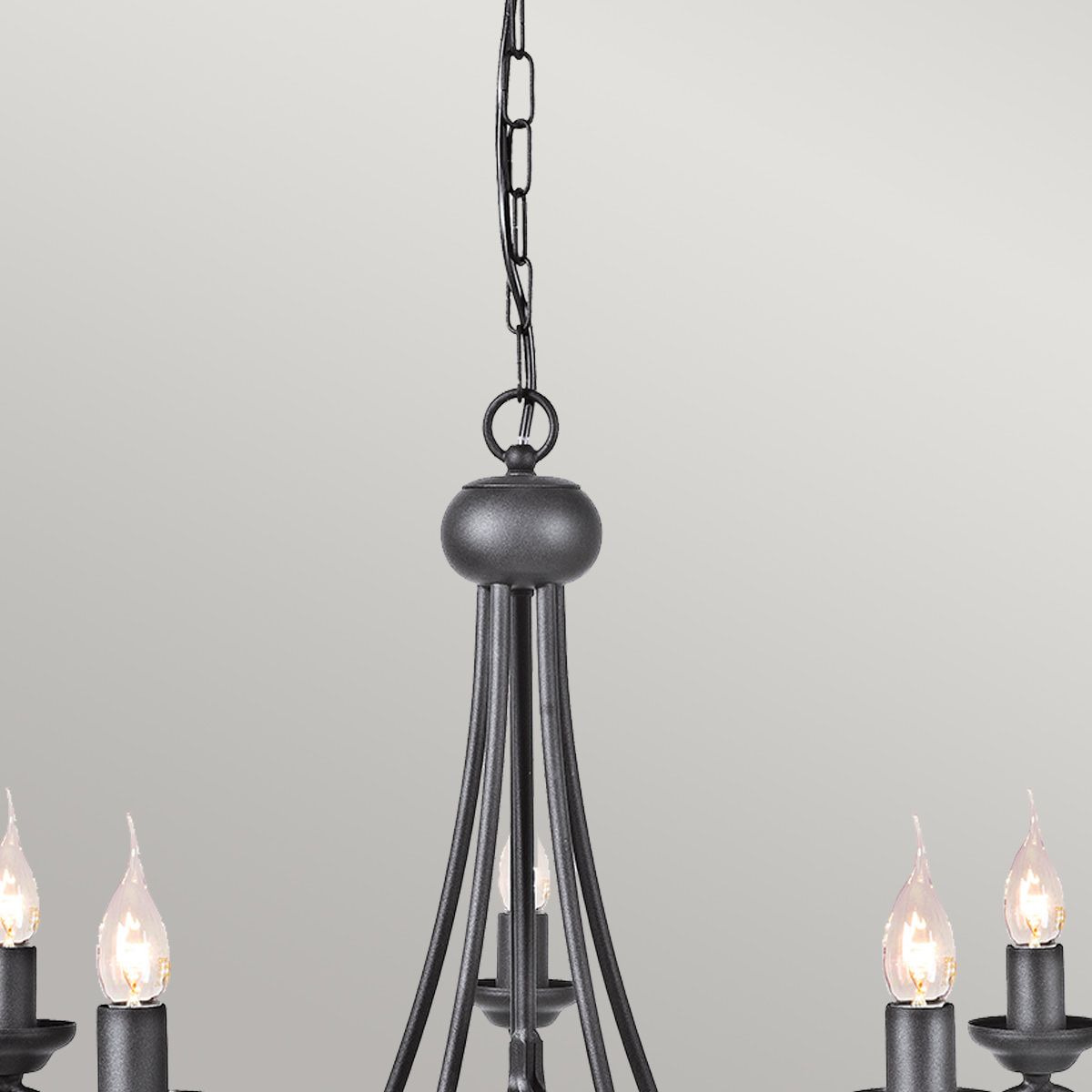 Harlech Kronleuchter mit 5 Lichtern, Schwarz - Elsteadlighting - leuchtengrosshandel24