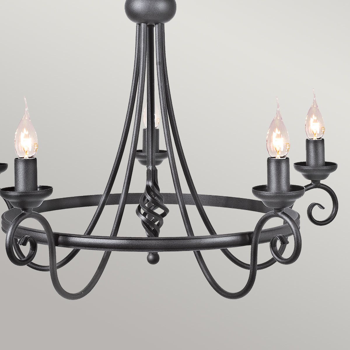 Harlech Kronleuchter mit 5 Lichtern, Schwarz - Elsteadlighting - leuchtengrosshandel24