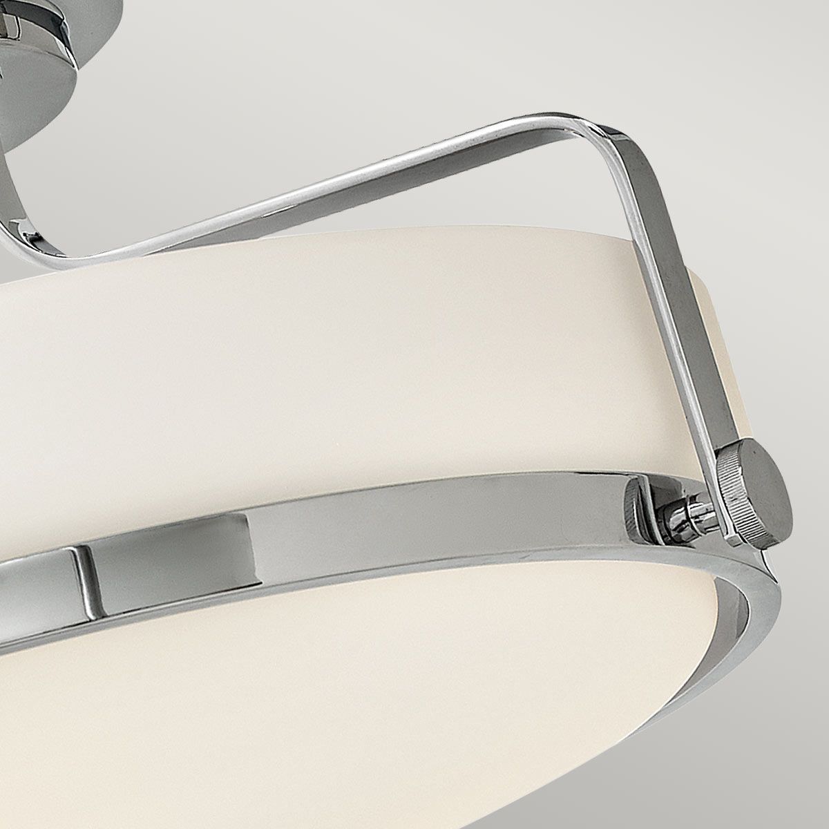 Harper 3-flammige, mittelgroße Halbeinbauleuchte, poliertes Chrom, Stahl, geätztes Opalglas - Elsteadlighting - leuchtengrosshandel24