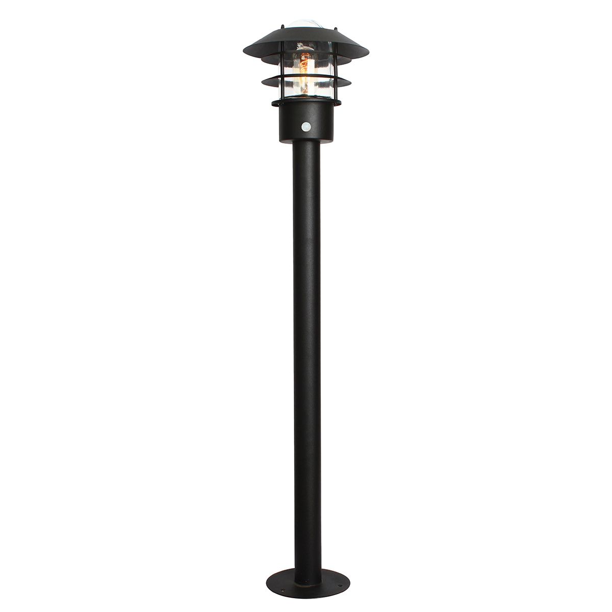 Helsingor 1 - flammige Pollerlaterne mit PIR - Schwarz - Elsteadlighting - HELSINGOR - PIR - BOL - BK
