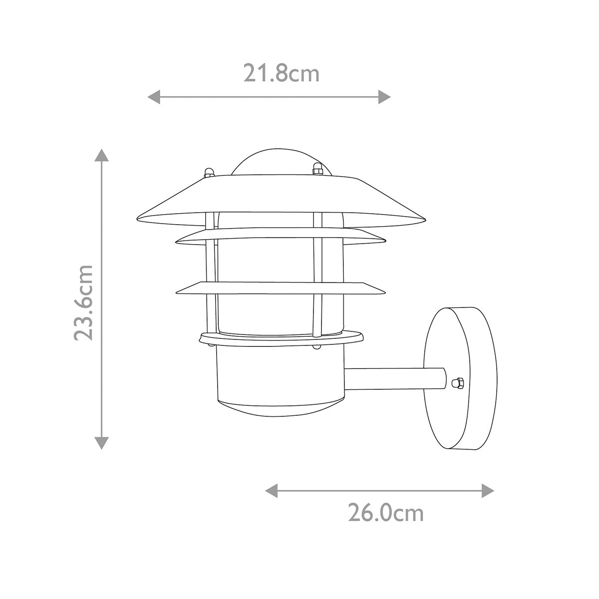 Helsingor 1 - flammige Wandlaterne - Schwarz - Elsteadlighting - HELSINGOR - BK