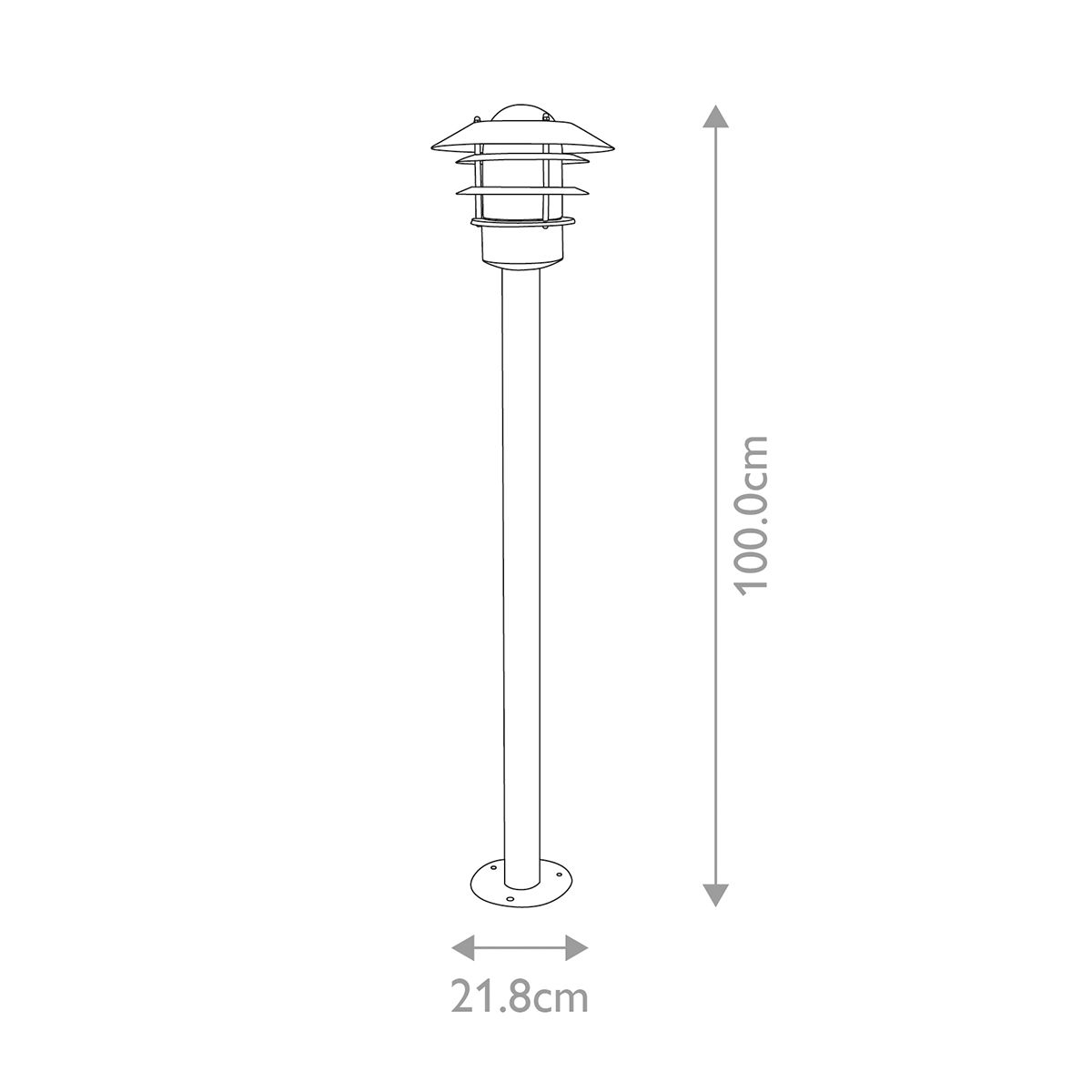 Helsingor Pollerlaterne mit 1 Licht – Silber - Elsteadlighting - HELSINGOR - BOL - SL