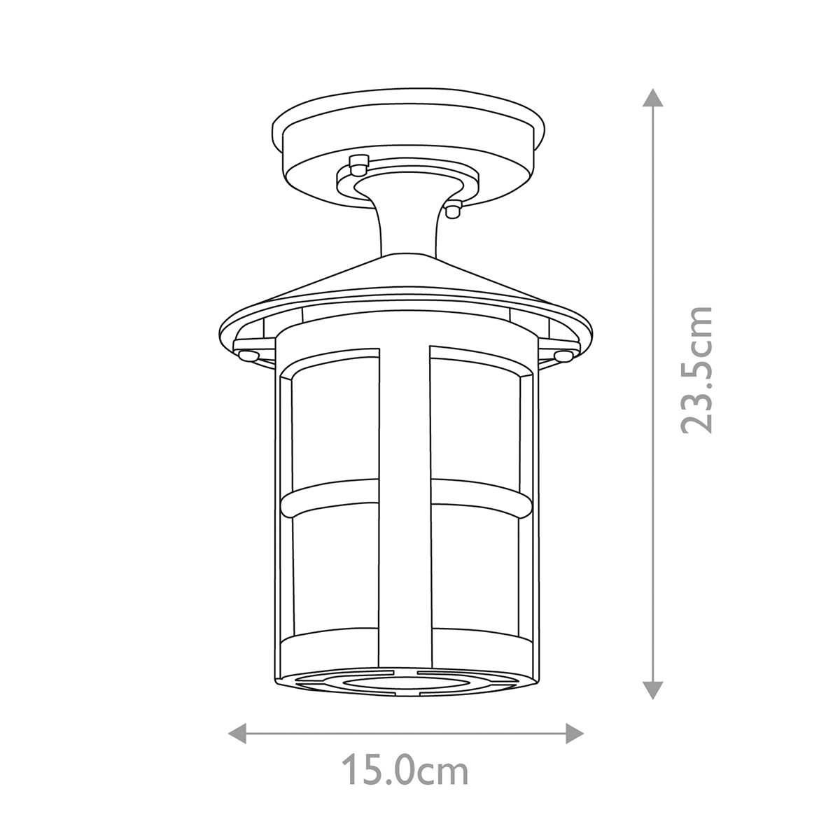 Hereford Verandalaterne mit 1 Licht, Schwarz - Elsteadlighting - BL21A - BLACK