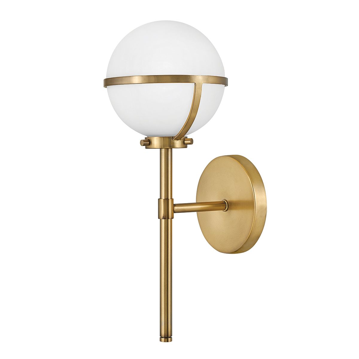 Hollis 1-flammige Wandleuchte - Heritage Messing, Stahl, Opalglas - Elsteadlighting - leuchtengrosshandel24