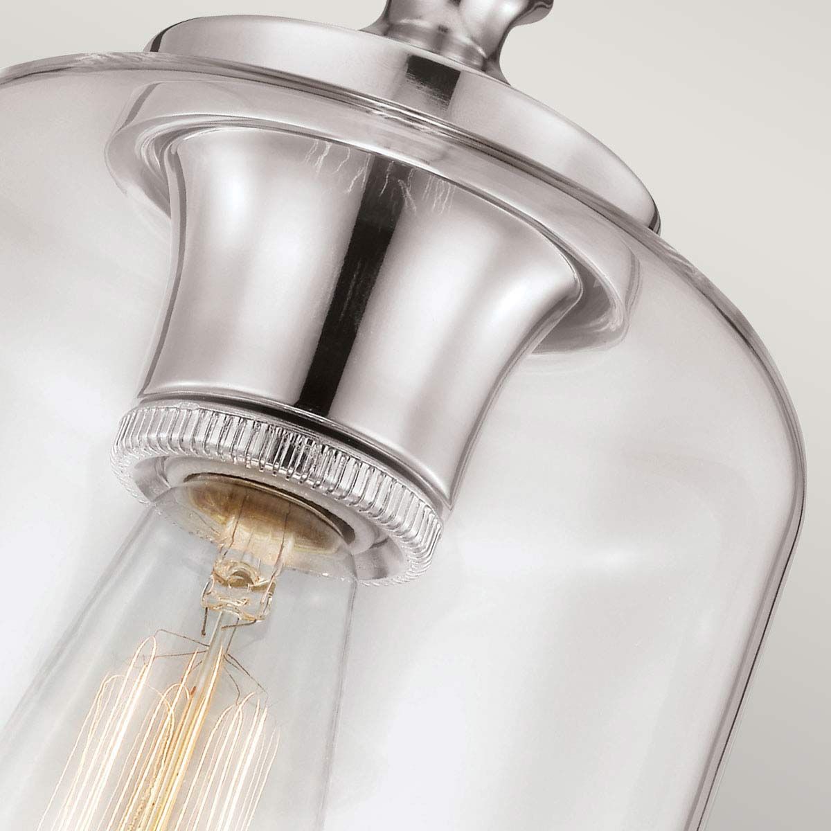 Hounslow Pendelleuchte mit 1 Licht, poliertes Nickel – poliertes Nickel - Elsteadlighting - leuchtengrosshandel24