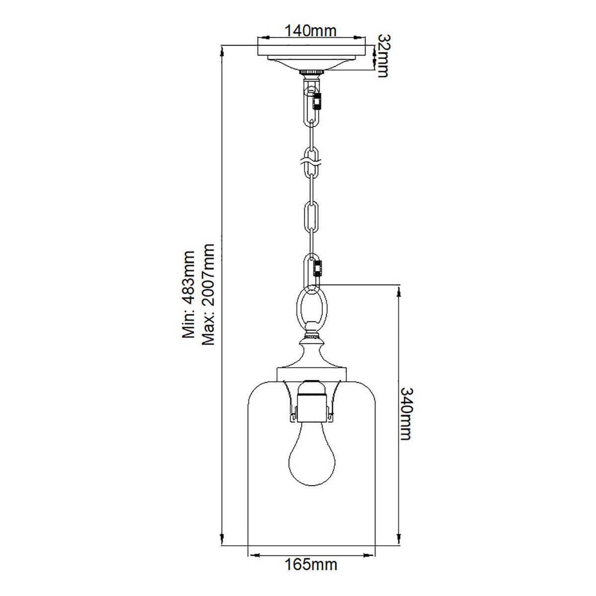 Hounslow Pendelleuchte mit 1 Licht, poliertes Nickel – poliertes Nickel - Elsteadlighting - leuchtengrosshandel24