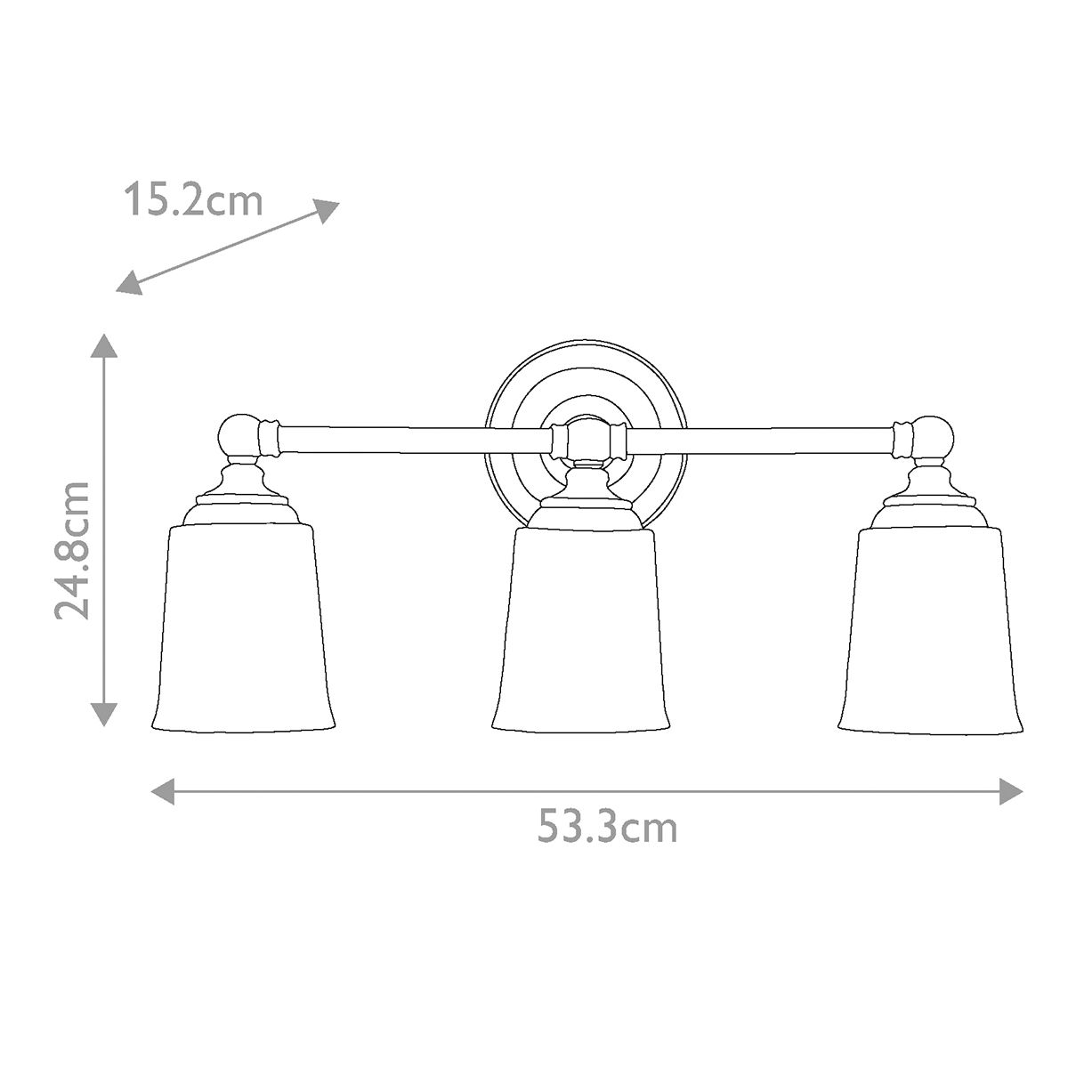 Huguenot Lake 3-flammige Wandleuchte - brüniertes Messing - Elsteadlighting - leuchtengrosshandel24