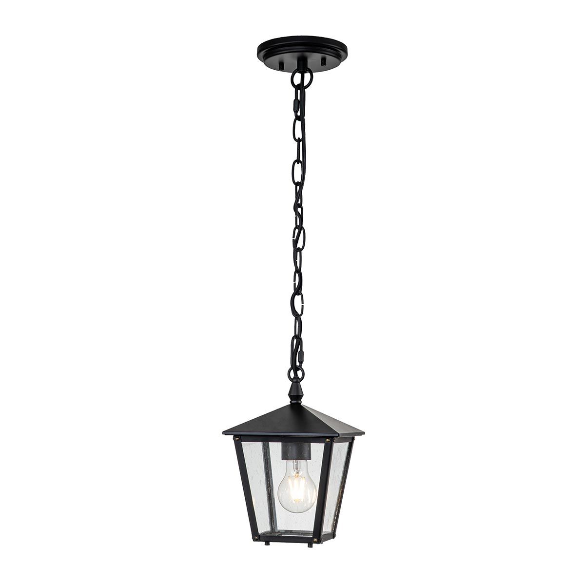 Huntersfield 1 - flammige kleine Kettenlaterne - Schwarz - Elsteadlighting - HK - HUNTERSFIELD8 - S - BK