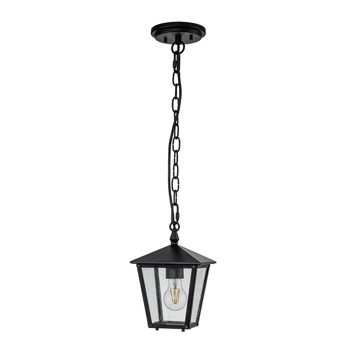 Huntersfield 1 - flammige kleine Kettenlaterne - Schwarz - Elsteadlighting - HK - HUNTERSFIELD8 - S - BK
