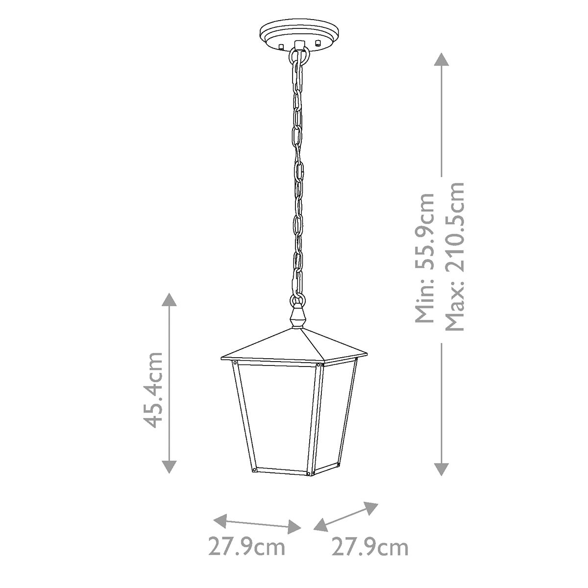 Huntersfield Kettenlaterne mit 3 Lichtern, groß, Schwarz - Elsteadlighting - HK - HUNTERSFIELD8 - L - BK