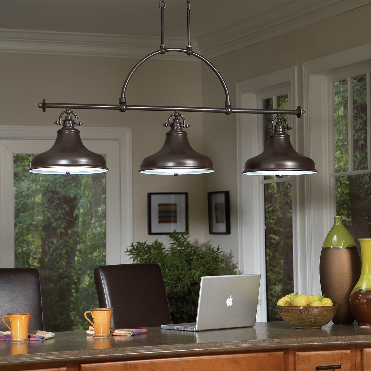 Inselleuchte Emery 3-flammig - Palladian Bronze - Elsteadlighting - leuchtengrosshandel24