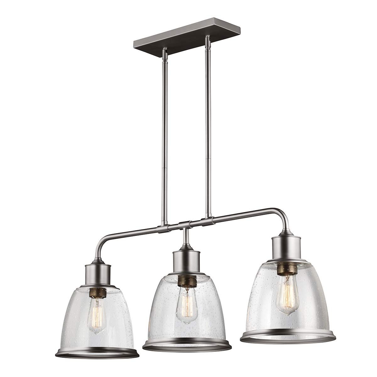 Inselleuchte Hobson mit 3 Lichtern, Satin-Nickel - Elsteadlighting - leuchtengrosshandel24